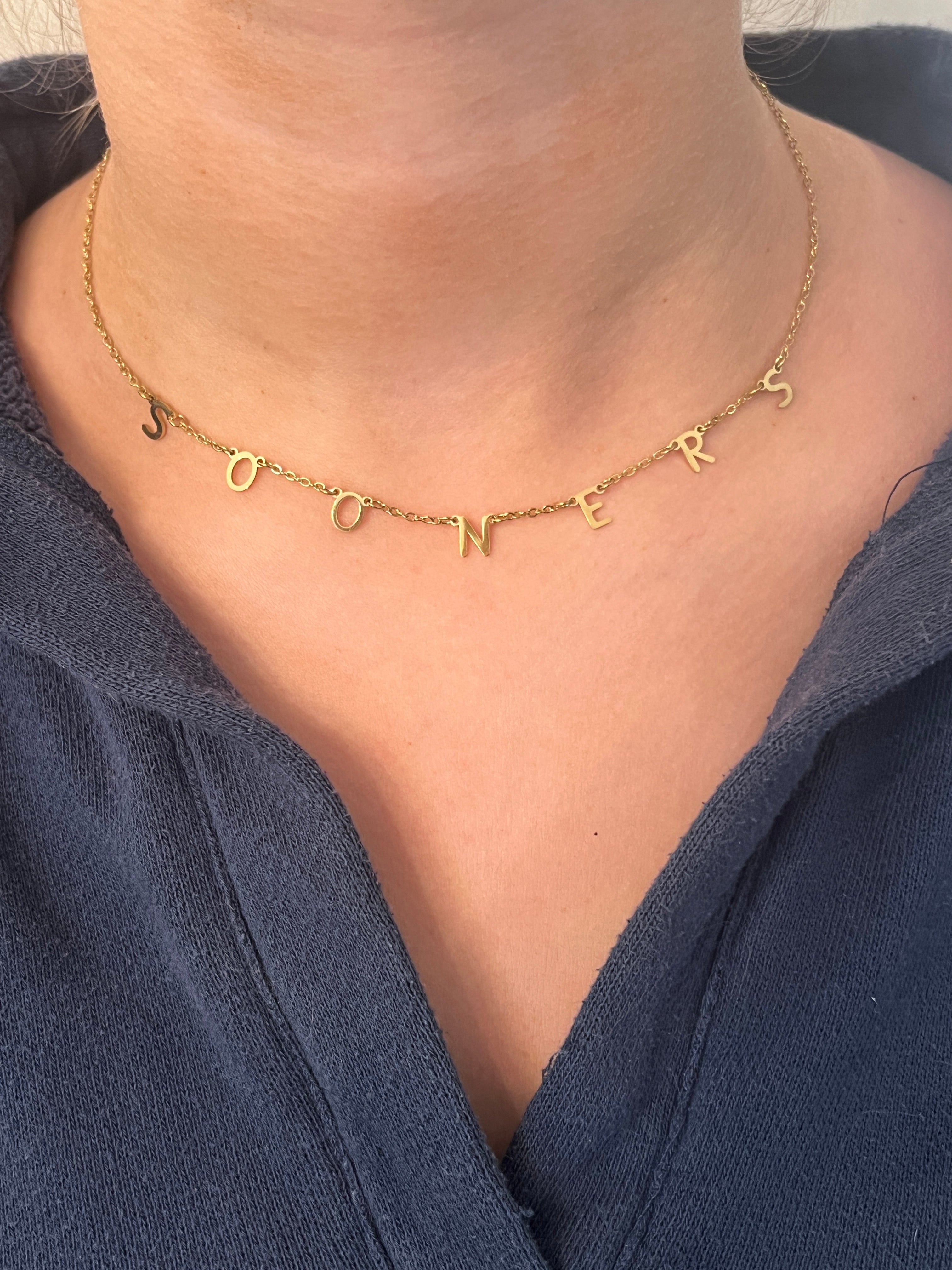 Oklahoma Sooners Necklace Sooners GameDay Spirit Gift Oklahoma Boomer Sooner Gift University of Oklahoma Bound Oklahoma Gameday