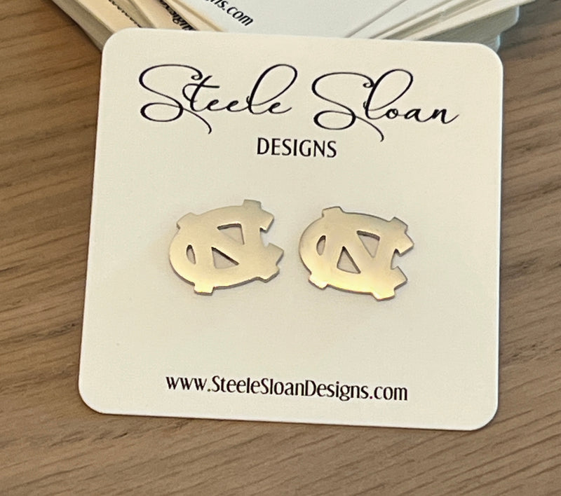 UNC Logo Stud Earrings- UNC gift, Hypoallergenic earrings, Officially Licensed, Unique UNC TarHeels Gift