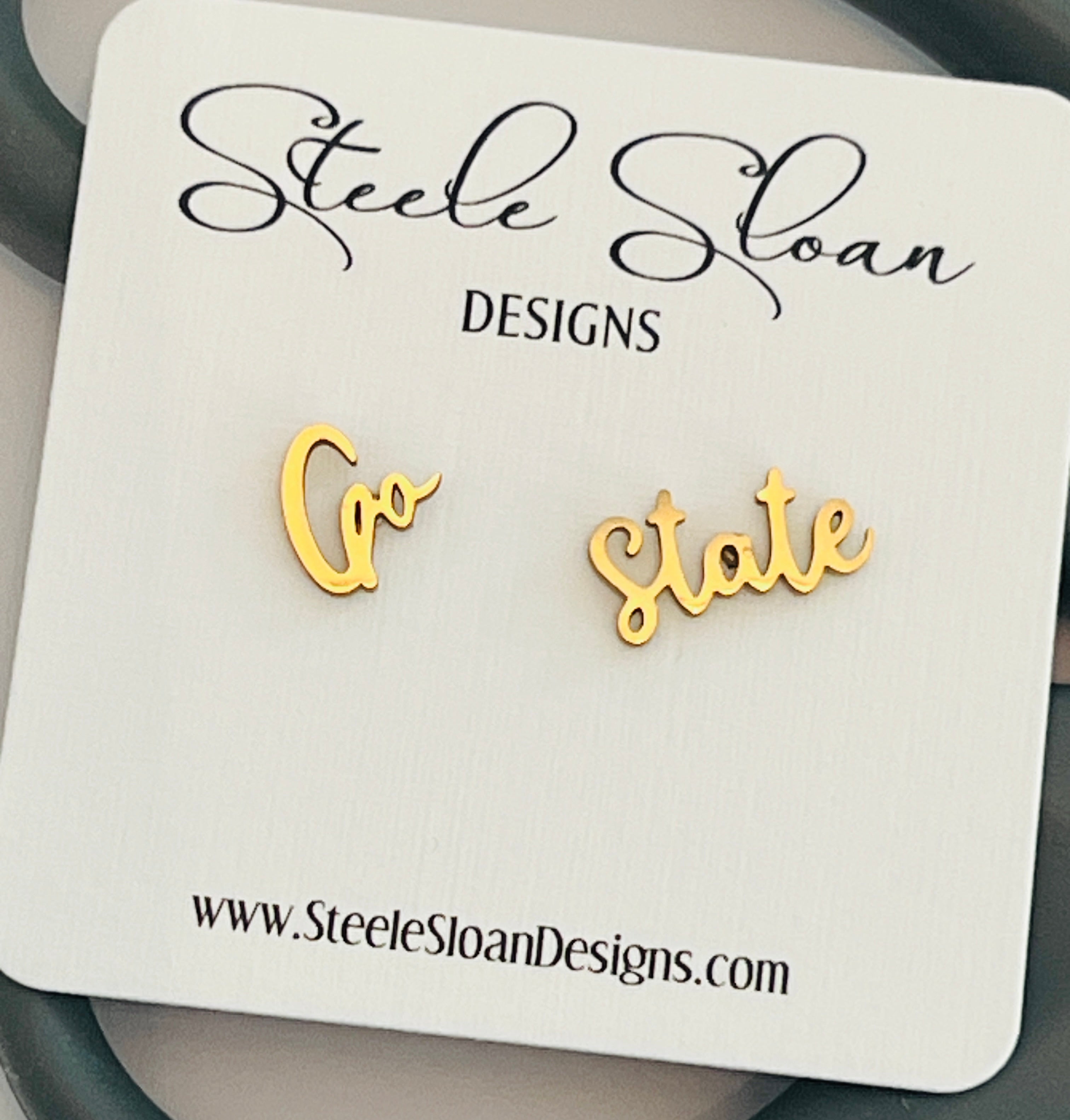 Go STATE Cute Earrings for State Teams State Gameday