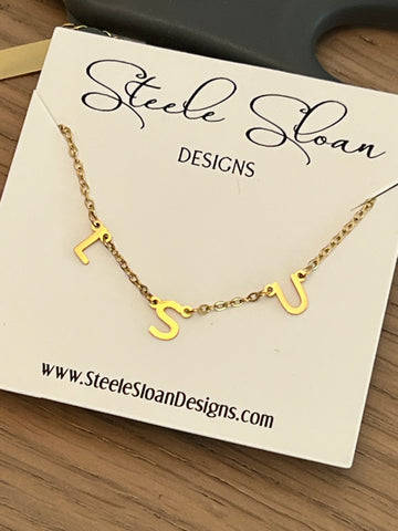 Louisiana State University Gift LSU Charm Necklace Gold LSU Necklace Layer Necklace perfect for Geaux Tiger Fans Tarnish Resistant