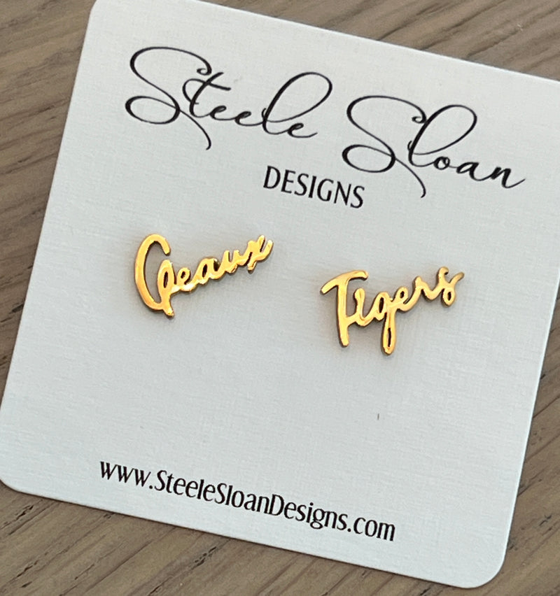 LSU "Geaux Tigers" Earrings Hypoallergenic Perfect LSU Gift