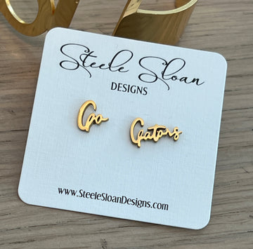 Go Gators Cute Gator Team Spirit Earrings, Gator Gameday, Hypoallergenic