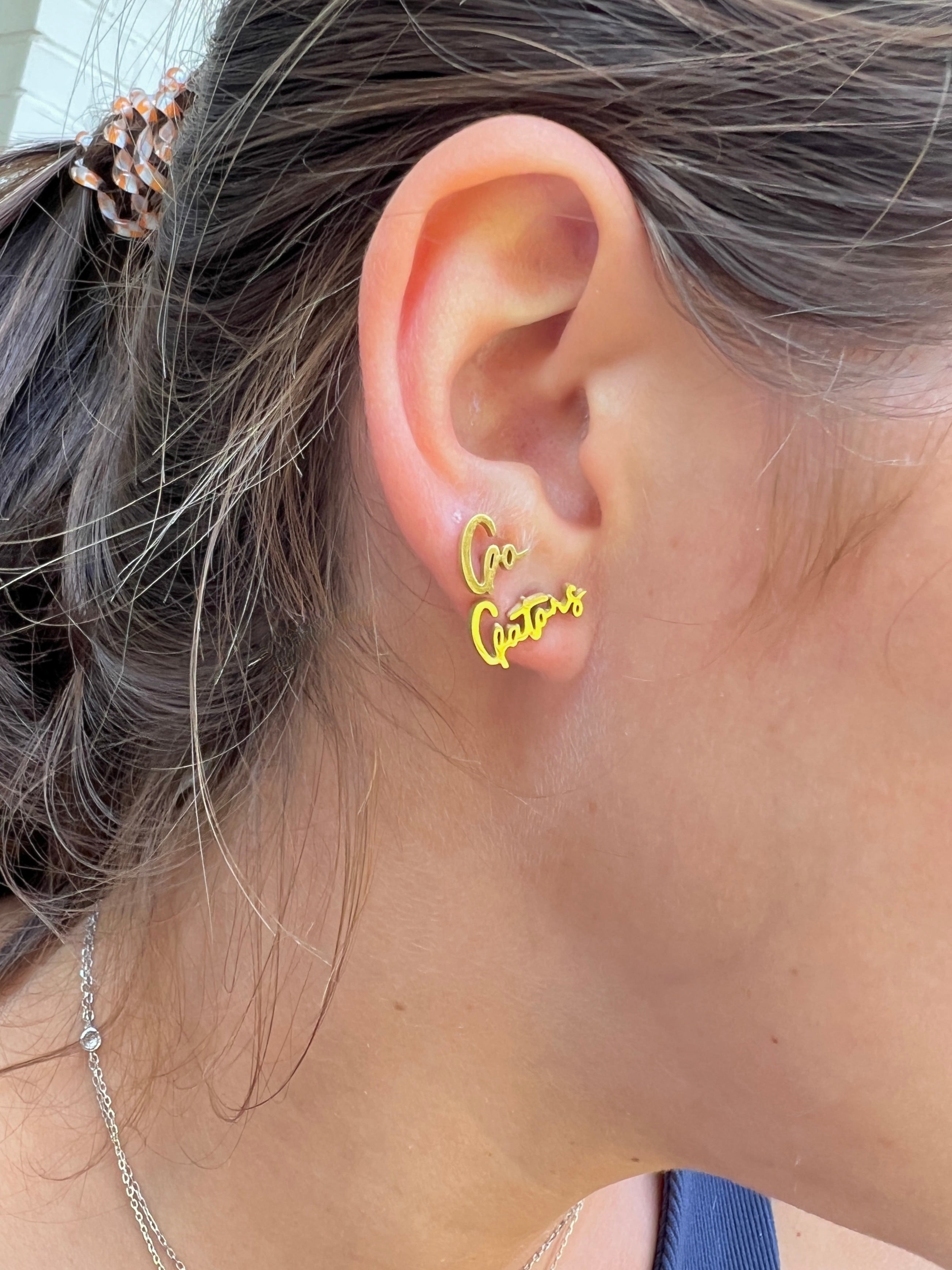 Go Gators Cute Gator Team Spirit Earrings, Gator Gameday, Hypoallergenic