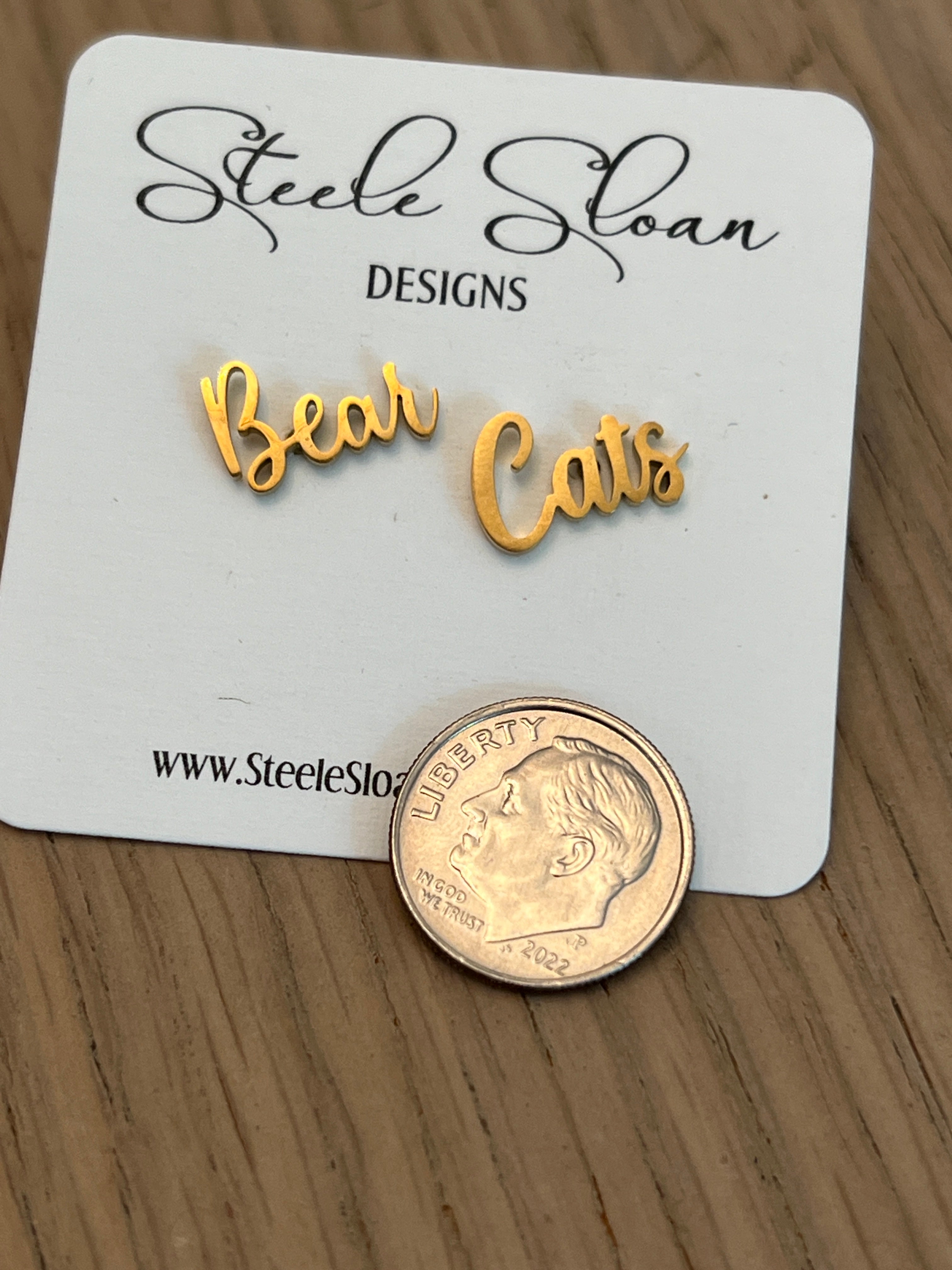 Bear Cats Earrings - cute earrings for Bear Cats Fans