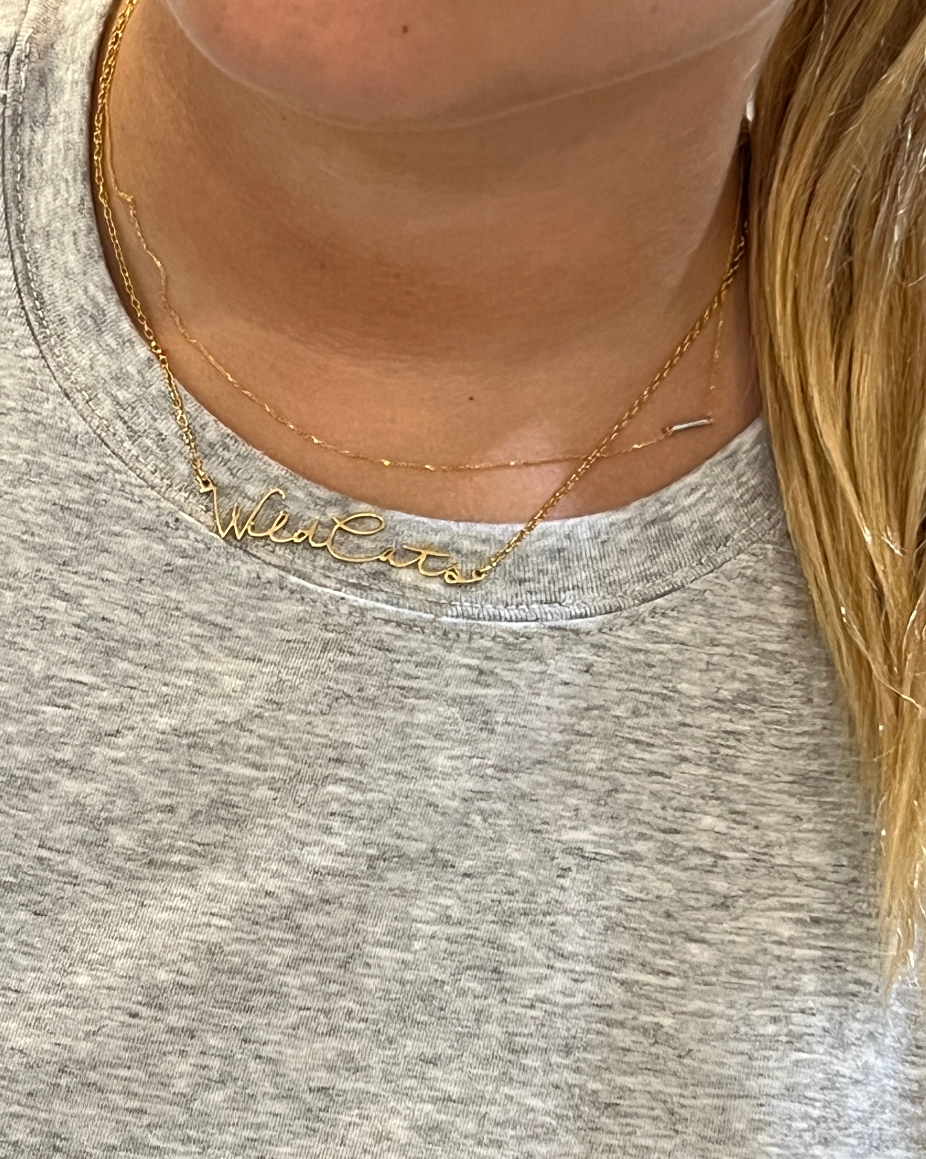 WildCats Game Day Necklace Gift for WildCats Fan Tarnish Resistant Hypoallergenic Stainless Steel WildCats Football