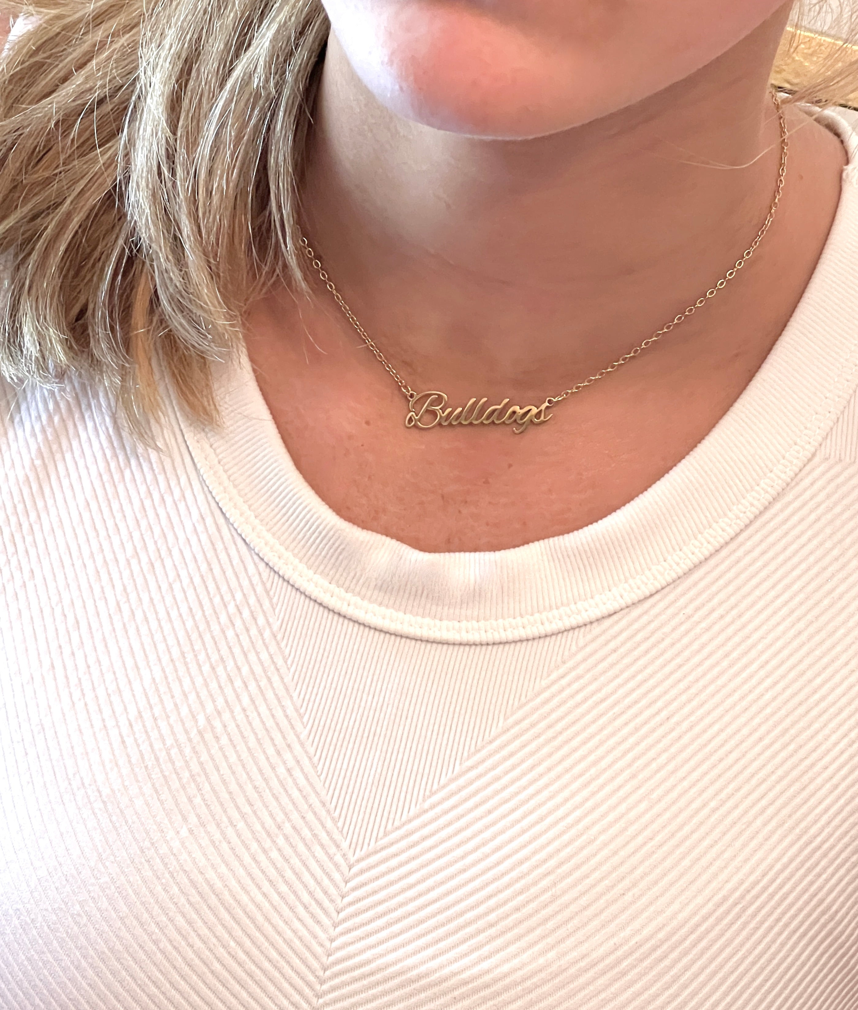 Gift For Bulldogs Fan -Bulldogs Necklace Hypoallergenic, Bulldogs Gameday Necklace, Bulldogs Spirit Wear, Bulldog Gift