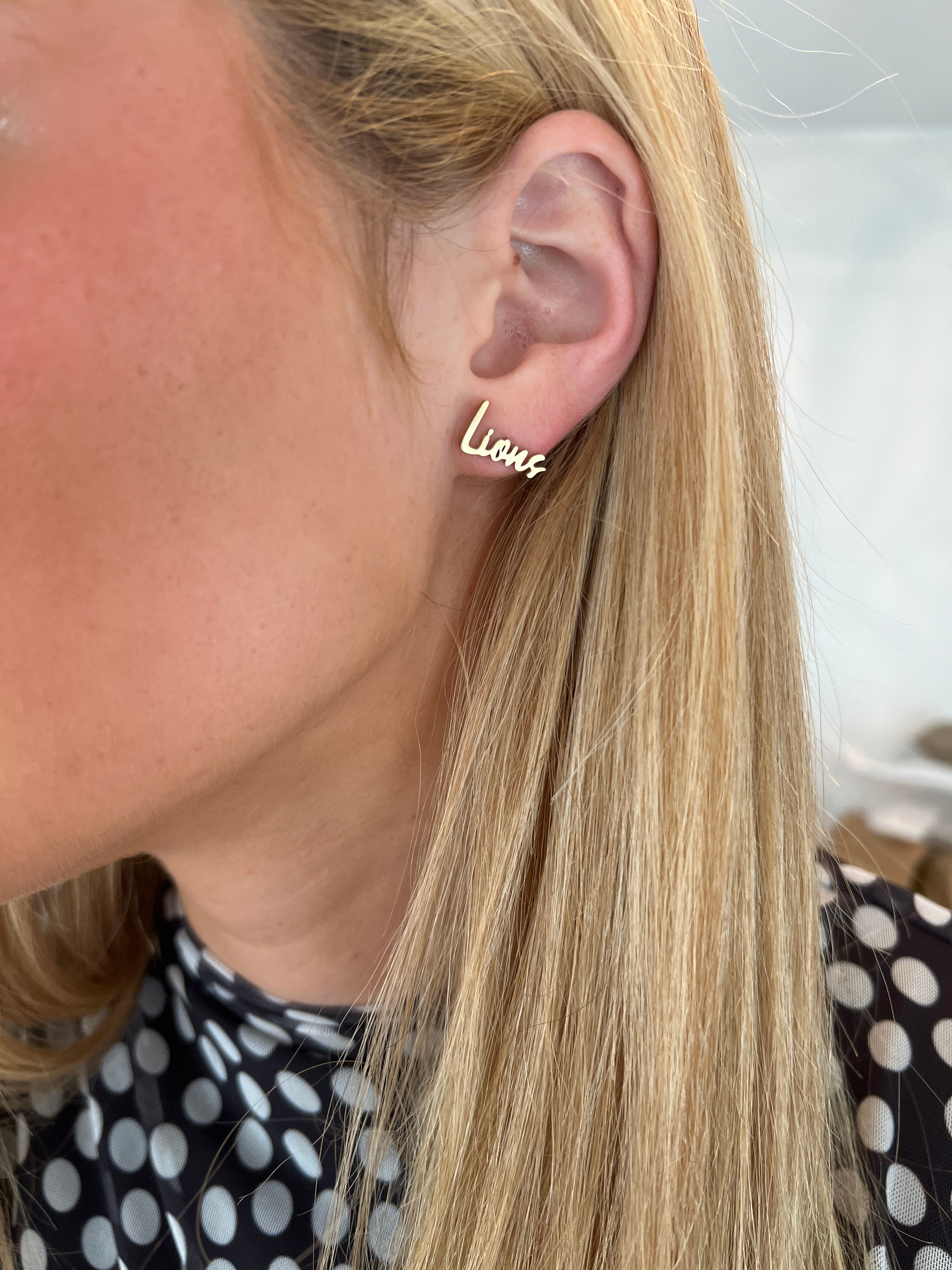 Go Lions Cute Game Day Earrings Lions Fans Cute Lion Team
