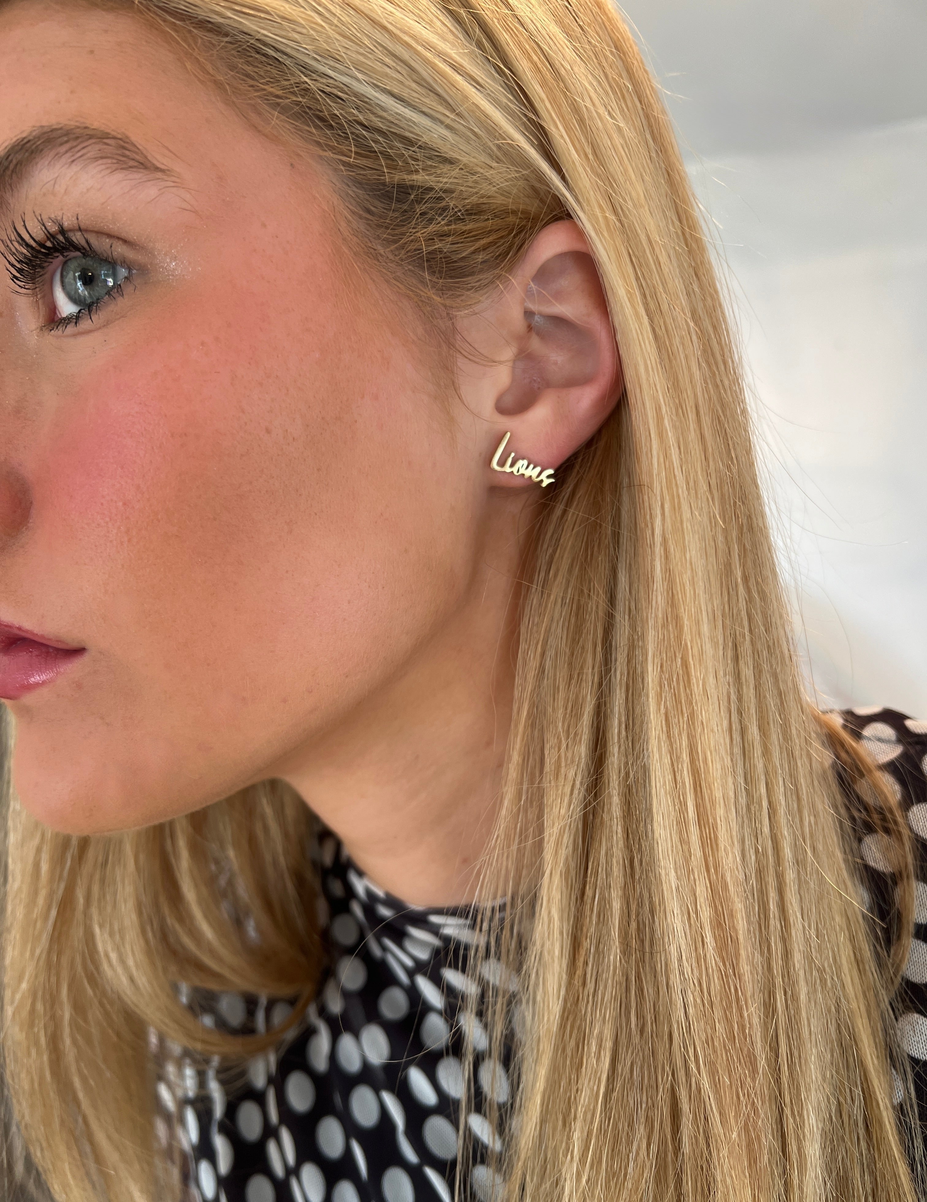 Lions Fans Gold Stud Earrings Lions Team Gift for Lions Fans, Lions Gameday