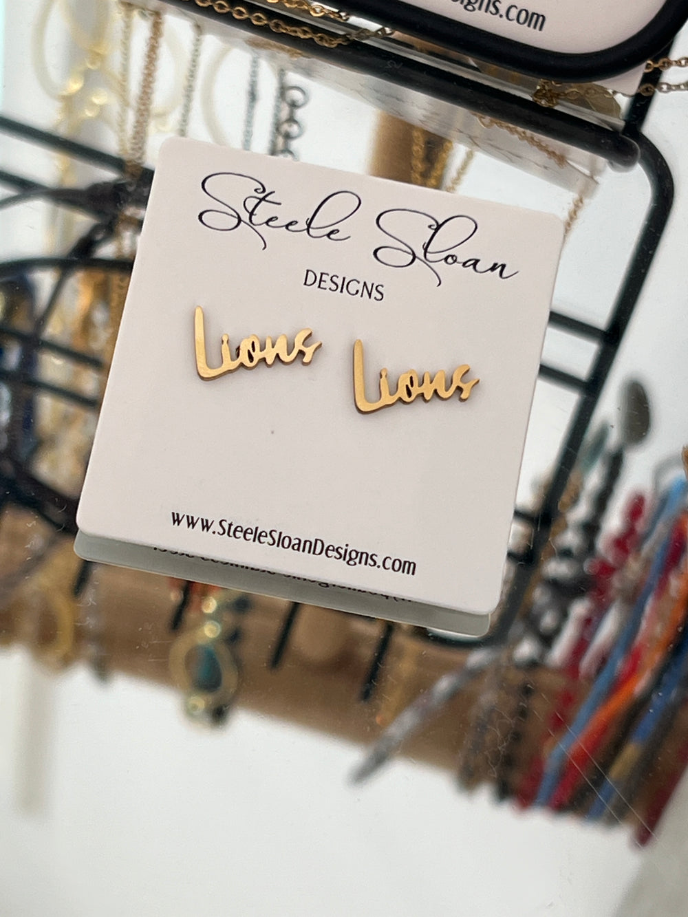 Lions Fans Gold Stud Earrings Lions Team Gift for Lions Fans, Lions Gameday