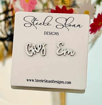 Silver Gig Em Aggies Earrings: Texas A&M Gameday Silver Jewelry