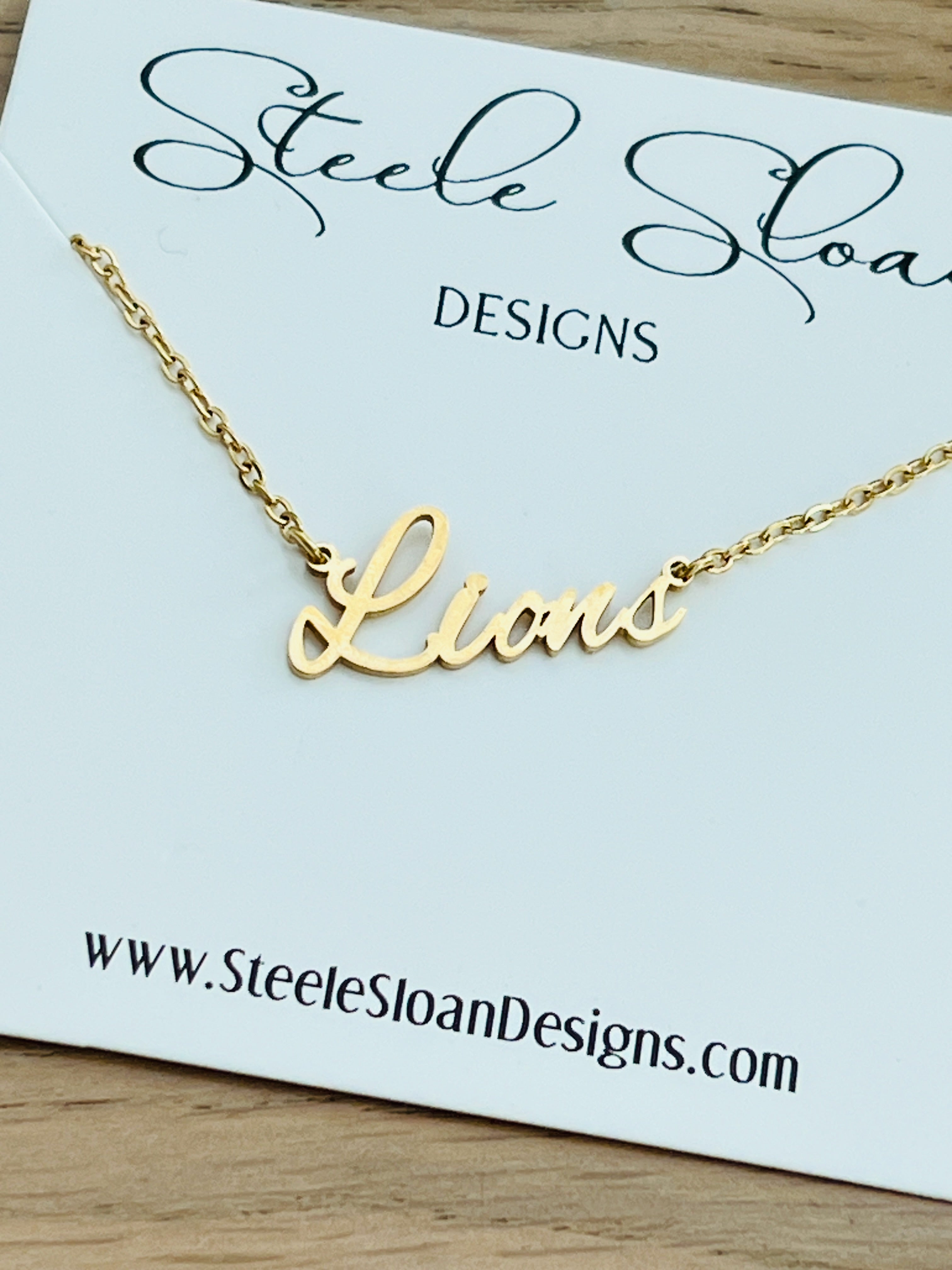 Lions Necklace- Go Lions Football Fans Lions GameDay Necklace Lions Spirit Wear Gift for Lions Fans