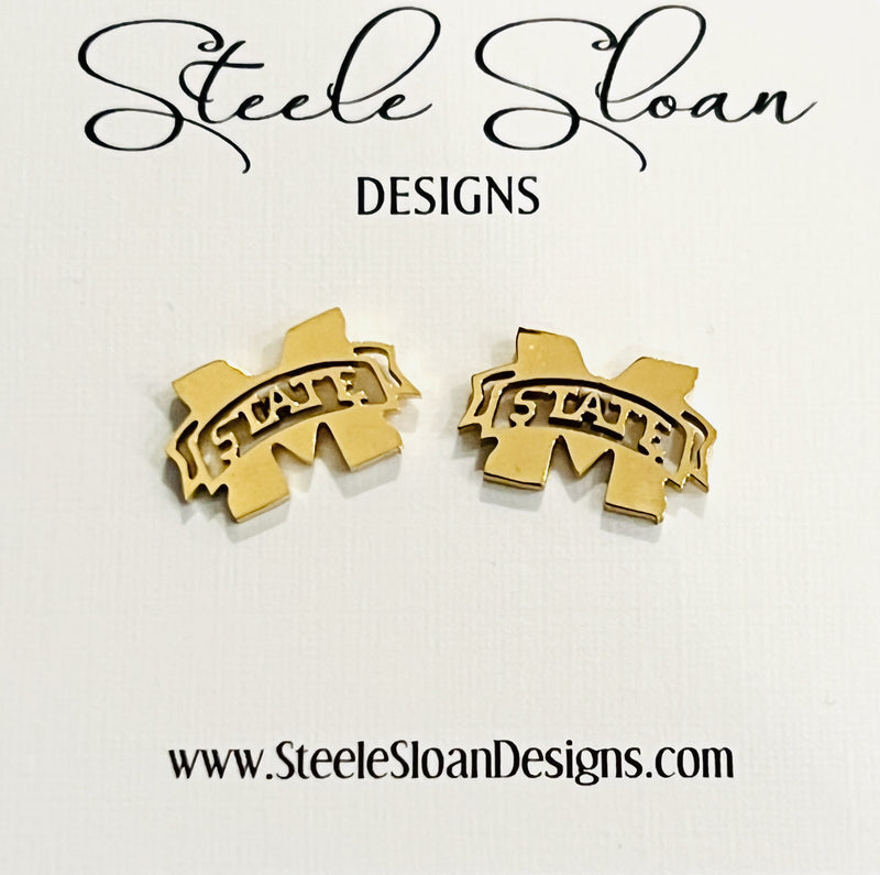 Mississippi State Perfect Gift Logo Earrings - Mississippi State Graduation Gift- Mississippi State Bulldogs - Hypoallergenic