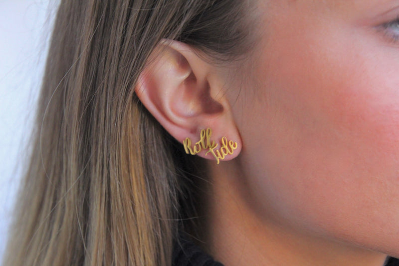 Roll Tide Earrings for Double Piercing University of Alabama Gameday
