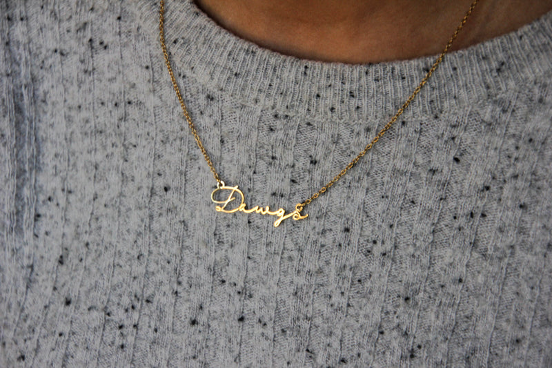 Dawgs Name Necklace - Great for Dawgs Fans and Dawgs Gameday -Cute Bulldog Team Gift