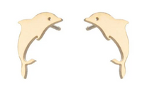 Small Gold Dolphin Earrings - Tri Delta Gift, Miami Dolphins Football, Cute Earrings, Stud Earrings, Stainless Steel Hypoallergenic