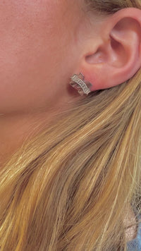 Mississippi State Silver Stud Earrings- CUTE Mississippi State Gift - Miss State Hypoallergenic Stainless Steel Studs in Silver