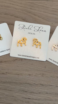 Adorable Bulldog Earrings - Georgia Bulldogs, Mississippi State Bulldogs, Cute Earrings, Stud Earrings, Hypoallergenic