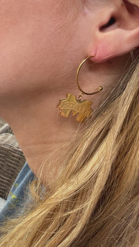 Mississippi State Gold Hoop Earrings- Perfect Mississippi State Bulldog Gift - Perfect for GameDay Miss State Hypoallergenic Stainless Steel